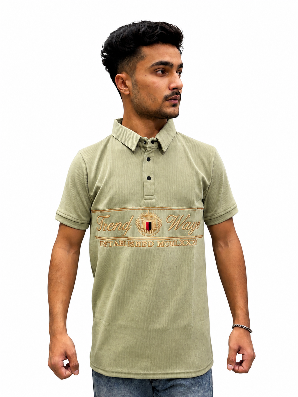 Ribbed Polo - Brown