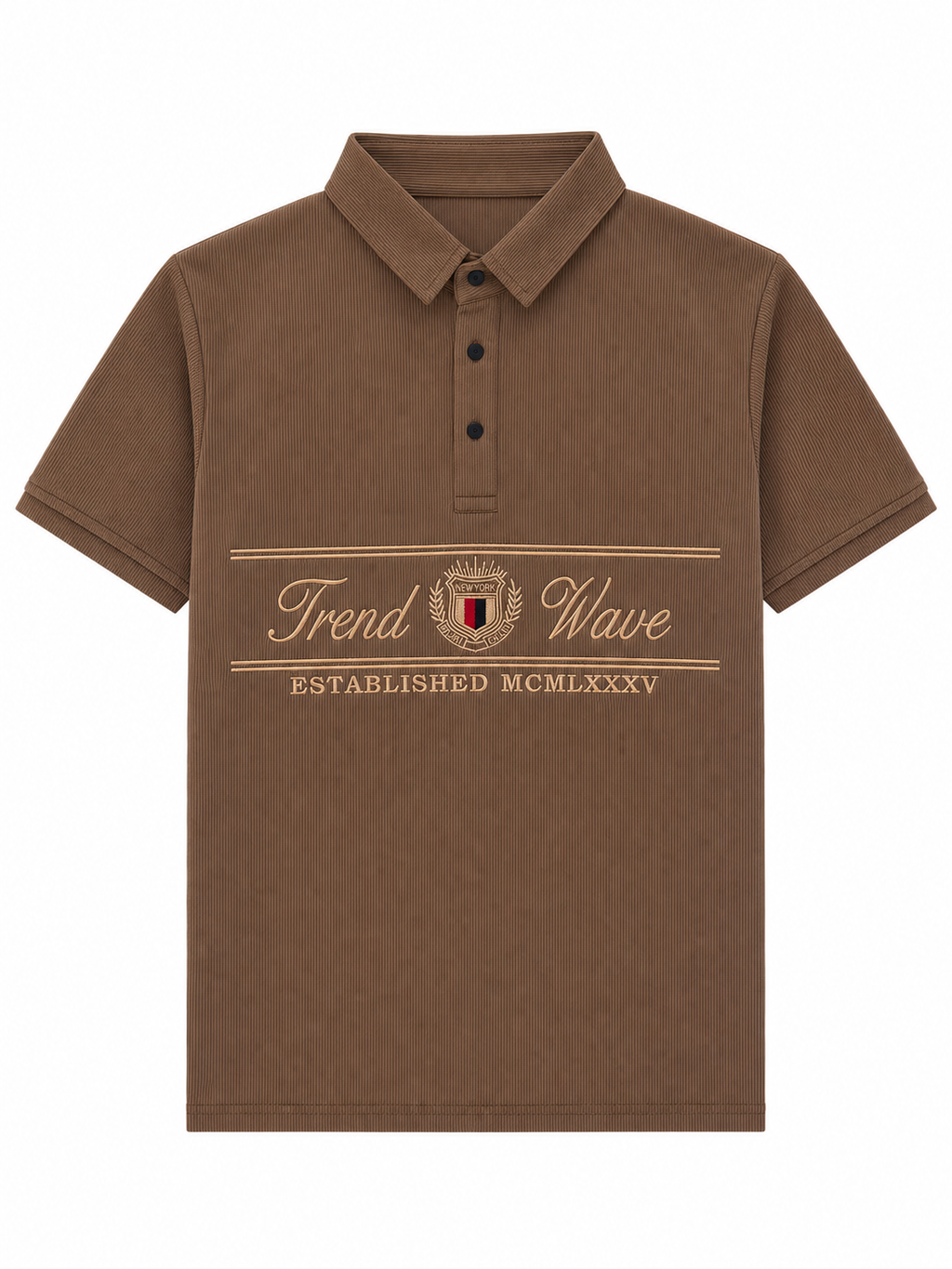 Ribbed Polo - Brown