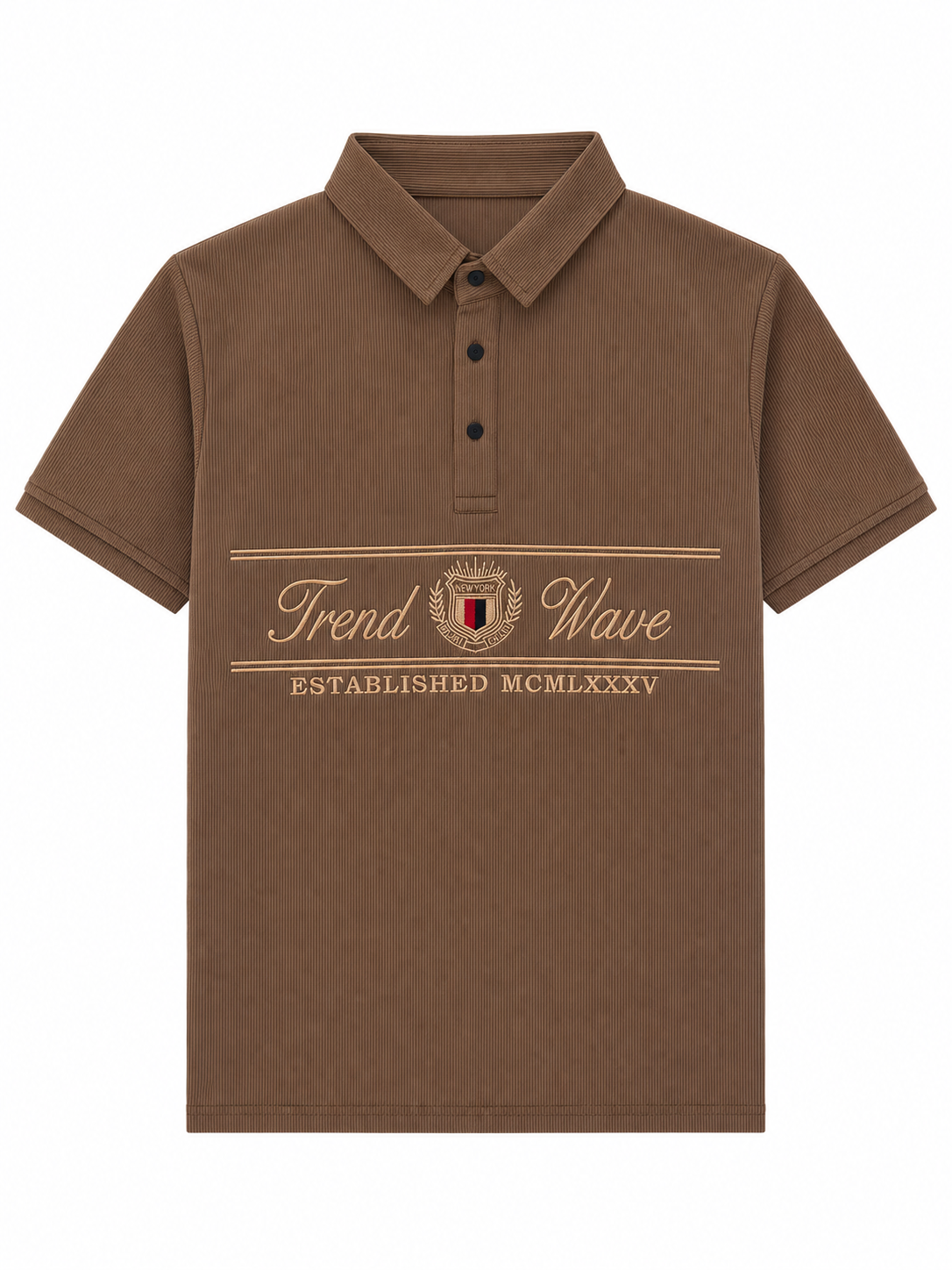 Ribbed Polo - Brown