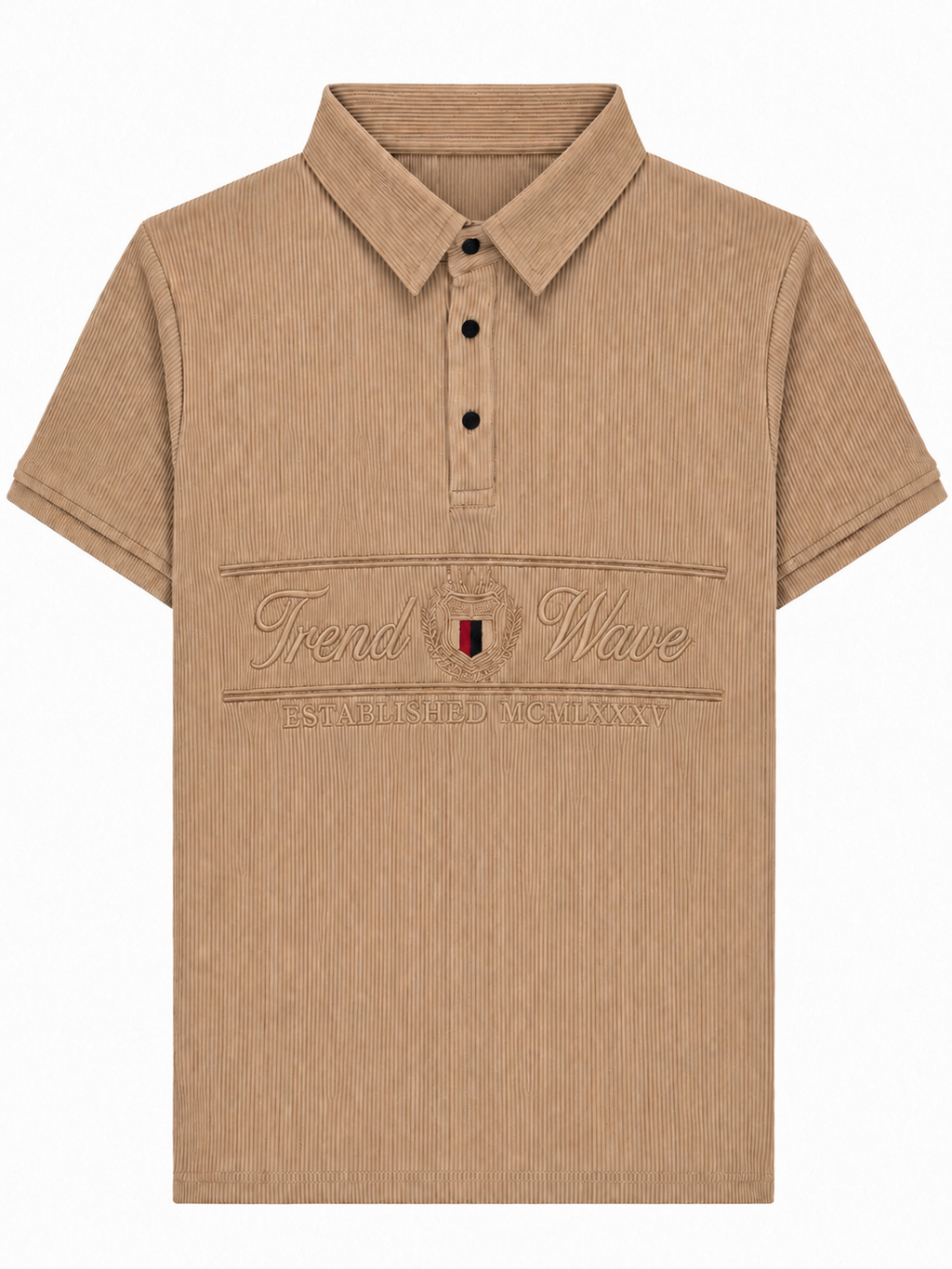 Ribbed Polo - Brown