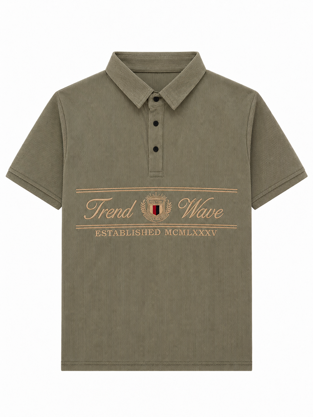 Ribbed Polo - Brown